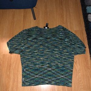 Lane Bryant cute stripy bottoms cinch blouse